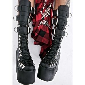 Current mood buckle platform boots WORN ONCE festival season is back!